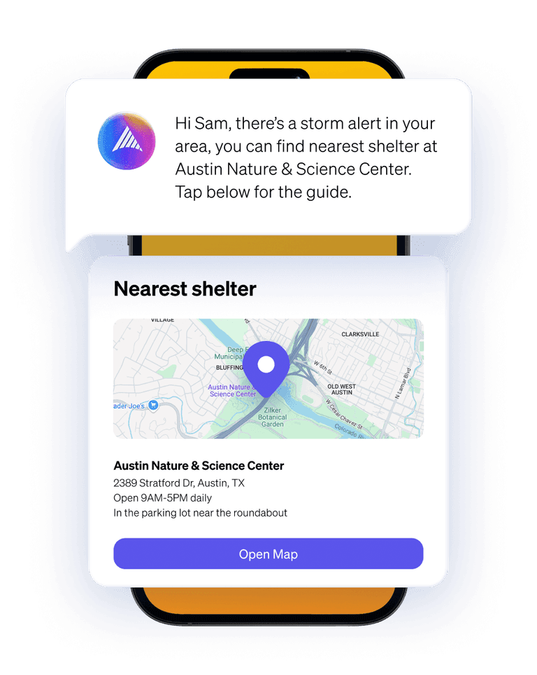 Keep policyholders safe and informed with live weather dashboards, SMS updates, and mobile CAT locations.
