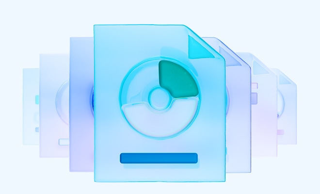 Layered file folder icons