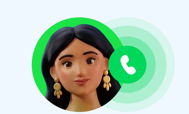 Woman icon with phone